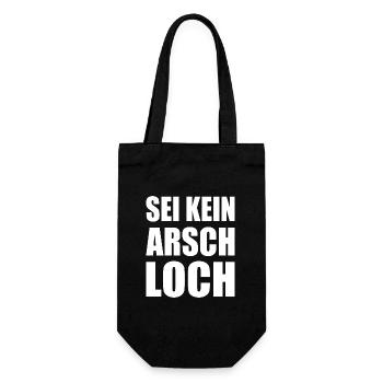 sei kein arschloch - Geschenkbeutel für Flaschen - Schwarz - Vorne