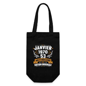 Vintage Cadeau Janvier 1970, 53 Ans Anniversaire - Sac à bouteille - noir - Devant