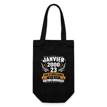 Vintage Cadeau Janvier 2000, 23 Ans Anniversaire - Sac à bouteille - noir - Devant