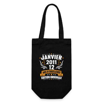 Vintage Cadeau Janvier 2011, 12 Ans Anniversaire - Sac à bouteille - noir - Devant