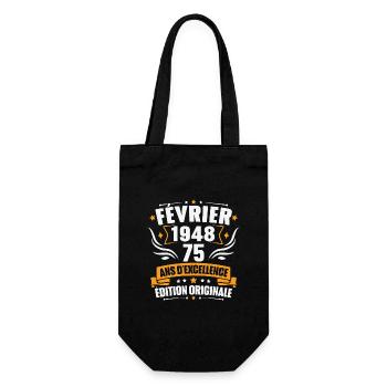 Vintage Cadeau Février 1948, 75 Ans Anniversaire - Sac à bouteille - noir - Devant