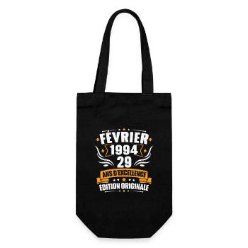 Vintage Cadeau Février 1994, 29 Ans Anniversaire - Sac à bouteille - noir - Devant