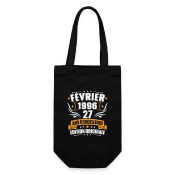 Vintage Cadeau Février 1996, 27 Ans Anniversaire - Sac à bouteille - noir - Devant