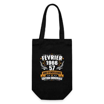 Vintage Cadeau Février 1966, 57 Ans Anniversaire - Sac à bouteille - noir - Devant
