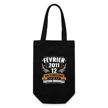 Vintage Cadeau Février 2011, 12 Ans Anniversaire - Sac à bouteille - noir - Devant
