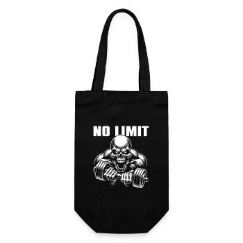 No Limit Hard Workout Skull with Dumbbell - Gift Bag for Bottles - black - Front