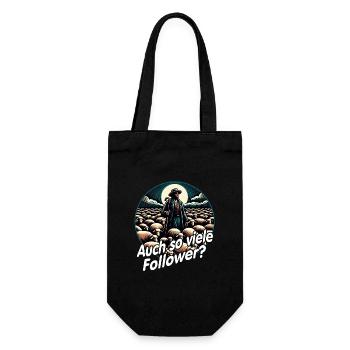 Funny Shepherd Motif with Herd Shepherd and Saying - Gift Bag for Bottles - black - Front