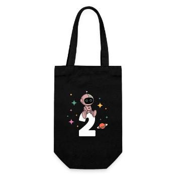 J’ai 2 ans d’astronaute - Sac à bouteille - noir - Devant