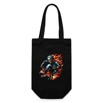 Skull skeleton on skateboard - Gift Bag for Bottles - black - Front