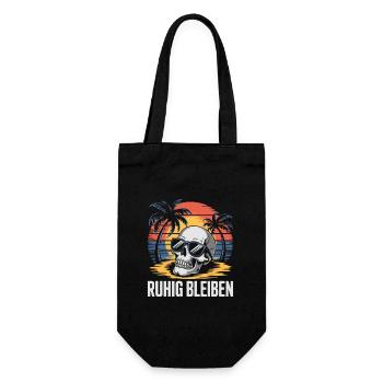 Crâne avec casquette de baseball lunettes de soleil sur la plage - Sac à bouteille - noir - Devant