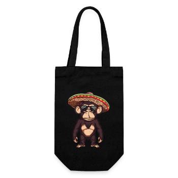 Monkey Comic Funny Sombrero - Gift Bag for Bottles - black - Front