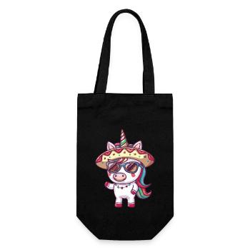 Unicorn Funny Sombrero - Gift Bag for Bottles - black - Front