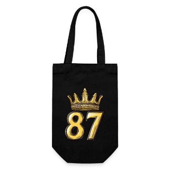 87 Zahl Krone - Geschenkbeutel für Flaschen - Schwarz - Vorne