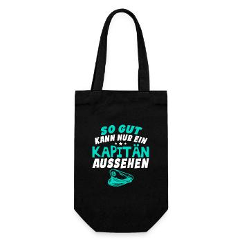 So gut kann nur ein Kapitän aussehen - Geschenkbeutel für Flaschen - Schwarz - Vorne