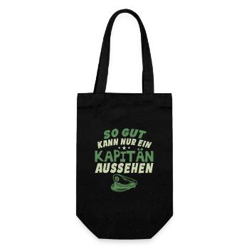 So gut kann nur ein Kapitän aussehen - Geschenkbeutel für Flaschen - Schwarz - Vorne