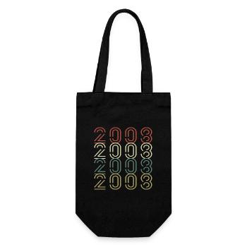 Original 2008 Jahrgang Vintage Geburtstag Retro - Geschenkbeutel für Flaschen - Schwarz - Vorne
