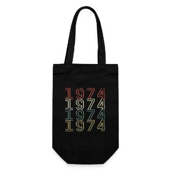 Original 1974 Jahrgang Vintage Geburtstag Retro - Geschenkbeutel für Flaschen - Schwarz - Vorne