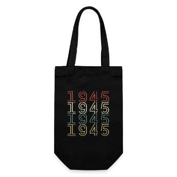 Original 1945 Jahrgang Vintage Geburtstag Retro - Geschenkbeutel für Flaschen - Schwarz - Vorne