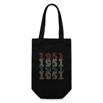 Original 1951 Jahrgang Vintage Geburtstag Retro - Geschenkbeutel für Flaschen - Schwarz - Vorne
