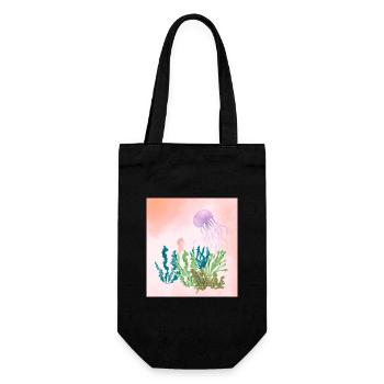 Pastel Sea Underwater Forest - Gift Bag for Bottles - black - Front