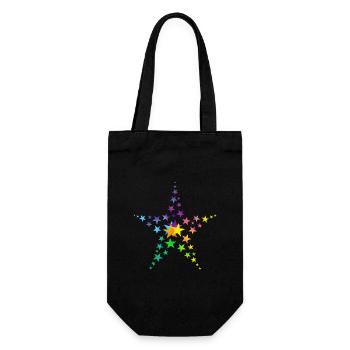 Étoiles étoiles colorées beaucoup d’étoiles - Sac à bouteille - noir - Devant