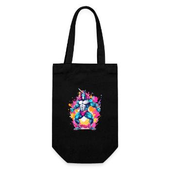Bodybuilding Unicorn - Gift Bag for Bottles - black - Front