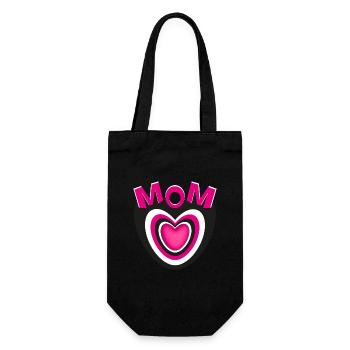 Cooles Mama Herz mit sehr viel Liebe in Pink. - Geschenkbeutel für Flaschen - Schwarz - Vorne