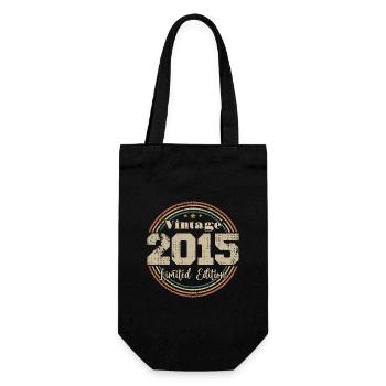 2015 Retro Vintage Birthday Born In - 2015 - Gift Bag for Bottles - black - Front