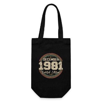 Die Legenden wurden im Dezember 1981 - 1981 geboren - Geschenkbeutel für Flaschen - Schwarz - Vorne