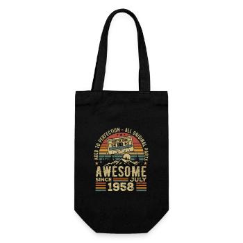 1958 July | Born in July 1958 | July 1958 - Gift Bag for Bottles - black - Front
