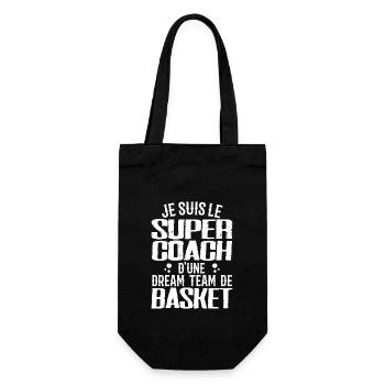 Ich bin der Supertrainer eines Basketball-Dreamteams - Geschenkbeutel für Flaschen - Schwarz - Vorne