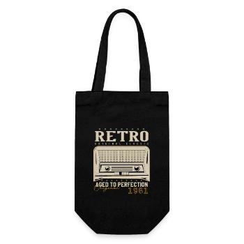 Retro 1961 Birthday Gift 1961 Vintage 1961 - Gift Bag for Bottles - black - Front
