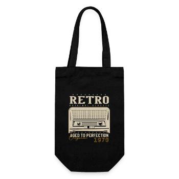 Retro 1970er Geburtstagsgeschenk 1970er Jahre Vintage 1970er Jahre - Geschenkbeutel für Flaschen - Schwarz - Vorne