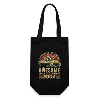 Born in August 2004 Birthday Gift August 2004 August - Gift Bag for Bottles - black - Front
