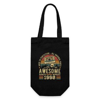 Né en Août 1998 Cadeau Anniversaire Août 1998 Août - Sac à bouteille - noir - Devant