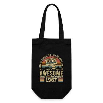 October 1967 Birthday Gift October 1967 - Gift Bag for Bottles - black - Front