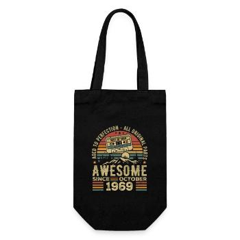 October 1969 Birthday Gift October 1969 - Gift Bag for Bottles - black - Front