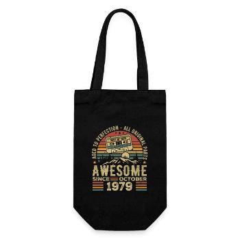 Octobre 1979 Cadeau D anniversaire Octobre 1979 - Sac à bouteille - noir - Devant