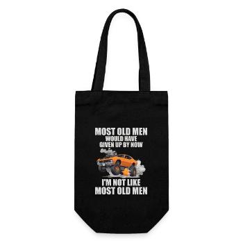 I'm Not Like Most Old Men | Funny Drag Racing - Gift Bag for Bottles - black - Front