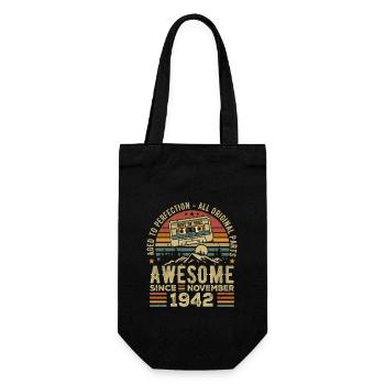Awesome Since November 1942 Gift November 1942 - Gift Bag for Bottles - black - Front