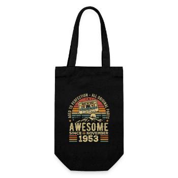 Awesome Since November 1953 Gift November 1953 - Gift Bag for Bottles - black - Front