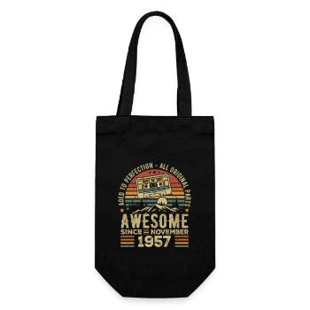 Awesome Since November 1957 Gift November 1957 - Gift Bag for Bottles - black - Front