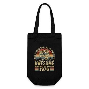 Anniversaire Décembre 1976 | Cadeau décembre 1976 - Sac à bouteille - noir - Devant