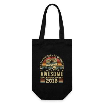 Anniversaire Décembre 2018 | Cadeau décembre 2018 - Sac à bouteille - noir - Devant