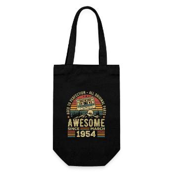 Mars 1954 cadeau anniversaire mars 1954 march 1954 - Sac à bouteille - noir - Devant