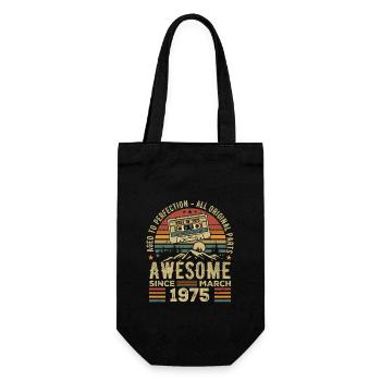 March 1975 Birthday Gift March 1975 March 1975 - Gift Bag for Bottles - black - Front