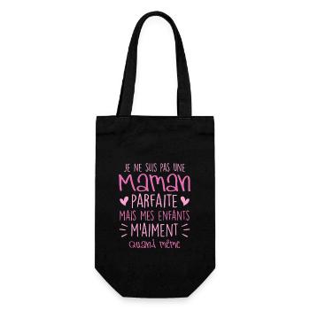 pas une Maman parfaite, citation maman enfant - Sac à bouteille - noir - Devant
