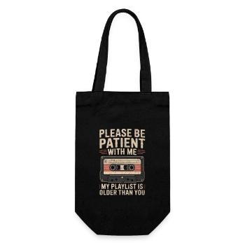 Be patient playlist - Geschenkbeutel für Flaschen - Schwarz - Vorne