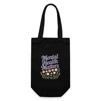 Mental Health matters - Geschenkbeutel für Flaschen - Schwarz - Vorne