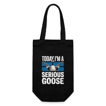 Today I´m a Serious Goose - Geschenkbeutel für Flaschen - Schwarz - Vorne